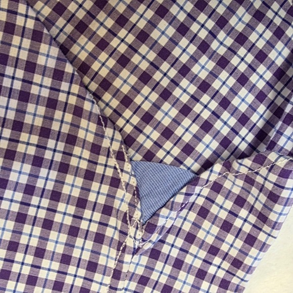 Polo Ralph Lauren STRETCH Button Down Shirt 100% Cotton Purple White Check... - Picture 5 of 9
